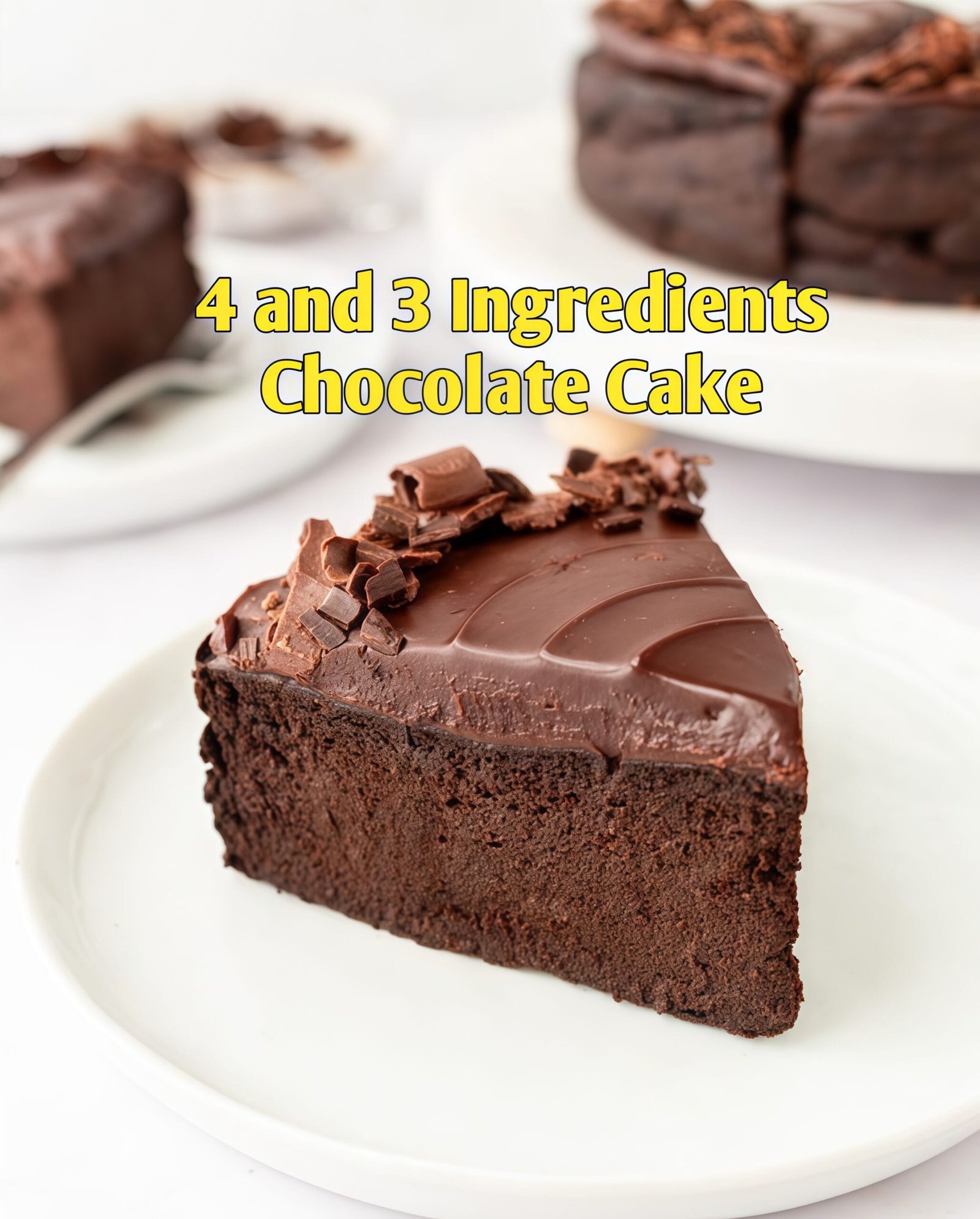 4 and 3 Ingredient Healthier Chocolate Cake